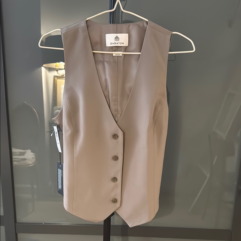 COPY - Babaton Taupe Buttoned Vest Brand New With Tags